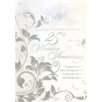 Rosedale Greeting Card, Wedding Anniversary 25th-Printed on premium coated card stock