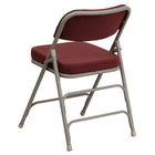 Flash Furniture HERCULES Series Premium Curved Triple Braced & Double Hinged Burgundy Fabric Metal Folding Chair-CA117 Fire Retardant Foam