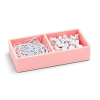Poppin This + That Tray - Blush-Dual compartments ensure privacy for your Thises + Thats; equal sizing makes it a fair split