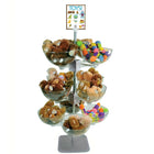 Azar Quad Arm Bowl Tower with 12 Plastic Bowls, 14" Diameter (750344)-Dimensions: 60"H x 30" W x 30"D