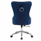 Plata Import Boyel Upholstered Velvet Office Chair - Blue-Assembly Required