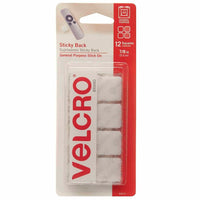 Velcro Sticky Back Square Fasteners, 7/8", White, 72 Pack-7/8" square shaped tabs