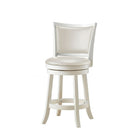 CorLiving DWG-114-B Woodgrove 38" White Wash Wood Barstool with Leatherette Seat, Set of 2-24” seat height for a 33" - 36” counter height bar