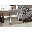 Monarch Specialties 3263 Accent Table - 24"H/Dark Taupe/Chrome Metal-Dimensions: 22 x 18 x 12