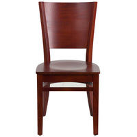 Flash Furniture Lacey Series Solid Back Mahogany Wood Restaurant Chair-Wood Dining Chair
