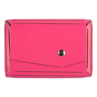 JAM Paper Leather Business Card Case, Angular Flap, Fuchsia Pink-Business Card Case