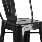 Flash Furniture 30" High Black Metal Indoor-Outdoor Barstool with Back-Seat Size: 12"W x 12"D