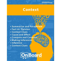 eBook: Context for Elementary Students , 8 Topics (PDF version, 1-User Download), ISBN 9781630960438-Context for elementary students includes multiple topics that introduce your student to context. This book includes engaging activities and an assessment for each topic.