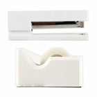 JAM Paper Office & Desk Sets, Stapler Tape Dispenser, White (3378WH)-Stapler Size: 6 x 2.5 x 1.125 inches Tape Dispenser Size: 4.5 x 2.5 x 1.75 inches