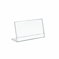Azar Displays Horizontal Slanted L Shape Acrylic Sign Holder, 10 Pack (112719)-Clear Acrylic