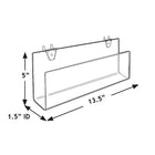 Azar Displays 13.5" Acrylic Greeting Card Holder For Pegboard/Slatwall, Clear, 2 Pack (556098)-5"H x 13-1/2"W x 1-1/2"D holder, 5" x 7" card