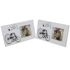 Cathay Importers Vintage Bicycle Theme Wood Photo Frame, 4" x 4" Photo, White, 2 Pack-Holds one 4" x 4" photo.