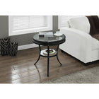 Monarch Specialties 2140 Accent Table - 22"Dia/Black With Tempered Glass-Convenient for small living spaces