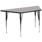 Flash Furniture 30''W x 60''L Trapezoid Activity Table with Thermal Fused Laminate Top and Standard Height Adjustable Legs, Grey-Grey Laminate