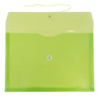 JAM Paper Plastic Envelopes with Button and String Tie Closure, Legal Booklet, 9.75 x 14.5, Lime Green, 12 Pack (219B1LIGR)-Size: 9 3/4" x 14 1/2" (legal)