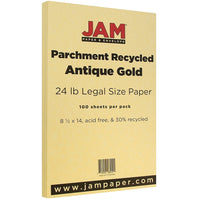 JAM Paper Parchment Legal Paper, 8.5" x 14", 24 lb, Antique Gold, 100 Pack (17132140)-8.5" x 14" legal size paper
