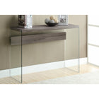 Monarch Specialties 3055 44"L Accent Table - 44"L/Dark Taupe/Tempered Glass-Makes a contemporary statement as an entrance table, living room accent table or bedroom console