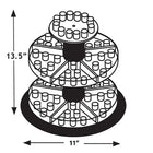 Azar Displays 13.5"H 3-Tiered Revolving Counter Display (225020)-Compartments measure 1" H x 1" in diameter