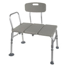 Drive Medical Plastic Transfer Bench with Adjustable Backrest, Non-Retail Packaging-Grey, Aluminum