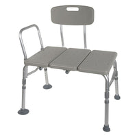 Drive Medical Plastic Transfer Bench with Adjustable Backrest, Non-Retail Packaging-Grey, Aluminum