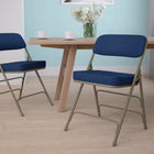 Flash Furniture HERCULES Series Premium Curved Triple Braced & Double Hinged Navy Fabric Metal Folding Chair-Riveted Steel Components