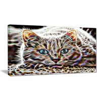 Designart Cat Nap Abstract Cat Animal Canvas, Multiple Sizes, (PT2443-32-16)-Print