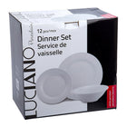 Luciano 12-piece Classic Dinner Serveware Set, 10 inches, White-BPA free: light weight yet very durable