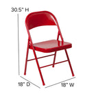 Flash Furniture Hercules Series Metal Folding Chair - Red - 4 Pack-Designed for Commercial Use
