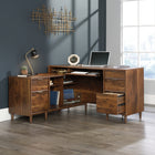 Sauder 59"W Clifford Place L-Desk - Grand Walnut- Return can be fastened on the left or right side to fit your space best