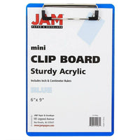 JAM Paper Plastic Clipboards, Small, 6" x 9", Blue, 2 Pack (331CPMbug)-Blue