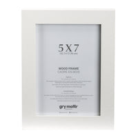 Gry Mattr Wood Photo Frame without Mat - White - 5" x 7"-Wood Frame