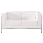 Flash Furniture HERCULES Imagination Series Contemporary Melrose LeatherSoft Loveseat with Encasing Frame - White-Modular Loveseat