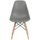 Flash Furniture Elon Series Plastic Chair with Wooden Legs - Moss Grey-Accent Side Chair