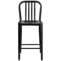 Flash Furniture Commercial Grade 24" High Metal Indoor-Outdoor Counter Height Stool - Black/Antique Gold - 2 Pack-Set of 2 Industrial Modern Counter Stools