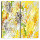 Designart Yellow and Green Flower Art Canvas Art Print, 40"W x 40"H, 2 Panels, (PT3418-40-40)-Print