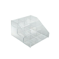 Azar Displays 3-Tier Counter, 9- Compartment Counter Step Display: 12"W x 11.75"D x 7.13"H (326039)-Counter top displays