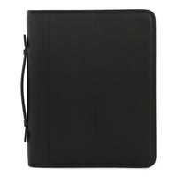 Bugatti Ring Binder In Leather - Black-Features a convenient zippered closure