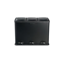Step N' Sort 3 Compartment Trash and Recycling Bin - 60 L - Black-60 Liter capacity, each inner bin holds 20 Liters