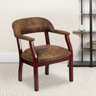Flash Furniture Bomber Jacket Brown Luxurious Conference Chair with Accent Nail Trim-Brass Nailhead Trim