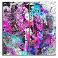 Designart Graffiti Girl Street Art Canvas Artwork, (PT3632-40-40)-Print