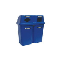 Techstar Plastics Bulls eye Recycling Container Double, 60 Gallons, Blue (565-BLUE)-Capacity - 60 US gal./2 x 114L