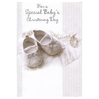 Rosedale 5-1/2" x 8" For a Special Baby's Christening Day Greeting Cards And Envelopes, 12 Pack (15411)-Printed on premium uncoated card stock