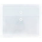 JAM Paper Plastic 2 Divider Envelopes, Button String Tie Closure, Letter Booklet, 10.5 x 11.75 x1.5, Clear, 12 Pack (JSF228)-Size: 10-1/2" x 11-3/4" x 1-1/2