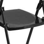 Flash Furniture HERCULES Series Heavy Duty Black Plastic Folding Chair with Built-in Ganging Brackets-Textured Seat ensures safe seating