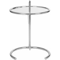 Nicer Furniture Eileen Style Glass End Table-Chrome frame with 195 diameter tempered glass overall
