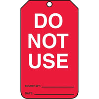 Equipment Status and Inspection Safety Tags, Do not use, SAU734, 25 Pack-Language - French