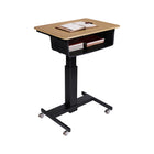 Rocelco 28" Adjustable Height Mobile Standing School Desk with Book Box-2" lockable casters provide easy mobility and function as stationary feet when locked