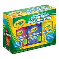 Crayola Washable Finger Paint, 3 Pack-Squeezable, clear bottle with flip-top cap