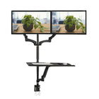 TygerClaw Double Extending Arms Monitor Desk/Sit-Stand Workstation (TYDS10022BLK)-Main Material - MDF board, Steel and Pneumatic spring