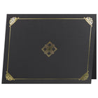 St. James Document/Certificate Holders - Gold Foil - Linen Finish - Black - 5 Pack-Easy to insert any letter size (8-1/2" x 11") documents into the die-cut corner slots